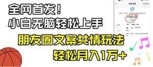 小白轻松无脑上手，朋友圈共情文案玩法，月入1W+-大磊资源网