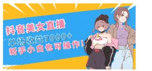 抖音美女直播，单场收益7000+,新手小白也可操作-大磊资源网