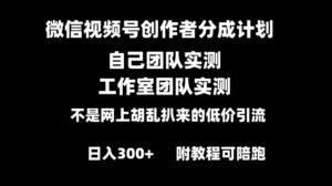 微信视频号创作者分成计划全套实操原创小白副业赚钱零基础变现教程日入300+-大磊资源网