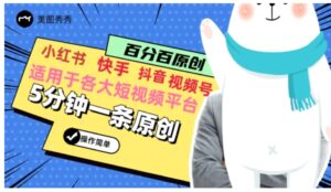 5分钟一条原创爆款视频，适用各大短视频平台，变现方式多-大磊资源网
