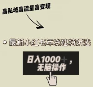 小红书年货独特玩法，高私域高流量高变现，日入1000+小白易上手-大磊资源网