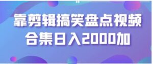 靠剪辑搞笑盘点视频合集日入2000加【揭秘】-大磊资源网