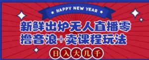 2024最新无人直播零撸音浪+卖课程玩法，日入大几千不是梦【揭秘】-大磊资源网