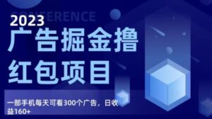广告掘金项目终极版手册，每天可看300个广告，日收入160+-大磊资源网