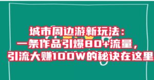 城市周边游新玩法：一条作品引爆80+流量，引流大赚100W的秘诀在这里【揭秘】-大磊资源网