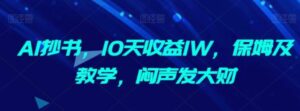AI抄书，10天收益1W，保姆及教学，闷声发大财-大磊资源网