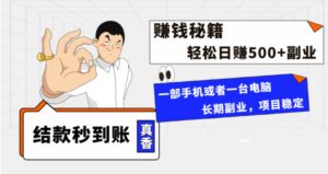 年前最后一个黄金期，单号日入500+，可无脑批量放大操作-大磊资源网