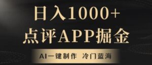 靠AI一键制作，无脑搬运，日入1000+的点评APP掘金，超冷门蓝海赛道-大磊资源网
