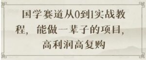 国学赛道从0到1实战教程，能做一辈子的项目，高利润高复购-大磊资源网