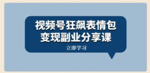 视频号狂飙表情包变现副业分享课，一条龙玩法分享给你-大磊资源网