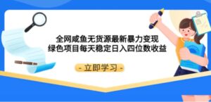 全网咸鱼无货源最新暴力变现绿色项目每天稳定日入四位数收益-大磊资源网