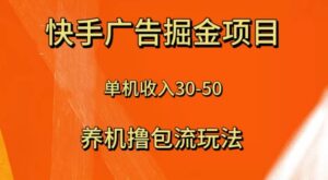 快手极速版广告掘金项目，养机流玩法，单机单日30—50-大磊资源网