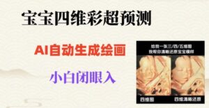 宝宝四维彩超AI预测项目，无门槛生成闭眼入日500+【揭秘】-大磊资源网