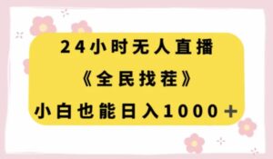 24小时无人直播，全民找茬，小白也能日入1000+【揭秘】-大磊资源网
