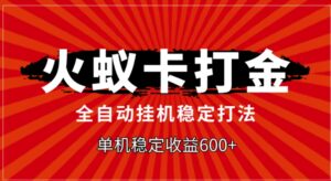 火蚁卡打金，全自动稳定打法，单机收益600+-大磊资源网