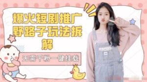 【独家拆解】爆火短剧推广野路子玩法无需千粉一键挂载链接-大磊资源网