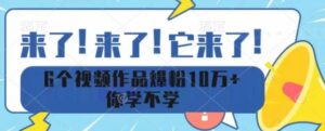 6个视频作品爆粉10万+你学不学-大磊资源网