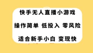 快手无人直播小游戏，操作简单，低投入零风险变现快-大磊资源网