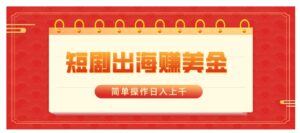 短剧出海赚美金，简单操作日入上千-大磊资源网
