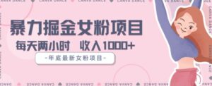 年底暴力女粉掘金项目5天变现1.5W+【揭秘】-大磊资源网
