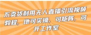 不卖货利用无人直播引流视频教程，地可实操，可矩阵，可开工作室-大磊资源网