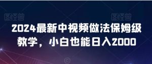2024最新中视频做法保姆级教学，小白也能日入2000-大磊资源网