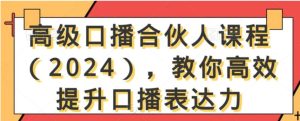 高级口播合伙人课程，教你高效提升口播表达力-大磊资源网