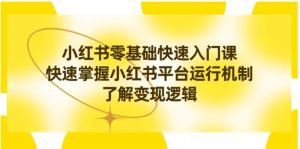 小红书0基础快速入门课，快速掌握小红书平台运行机制，了解变现逻辑-大磊资源网
