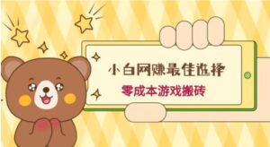 小白入手网赚最佳选择，游戏搬砖，保姆级教程，零成本每天十分钟，多号月入1W＋-大磊资源网