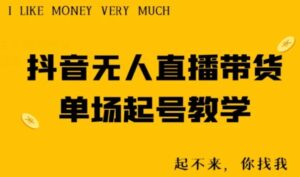 抖音无人直播带货单场起号教学-大磊资源网