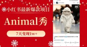 小红书最新爆款项目，Animal秀，7天变现1w+-大磊资源网