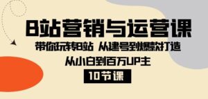 B站营销与运营课：带你玩转B站从建号到爆款打造从小白到百万UP主-10节课-大磊资源网