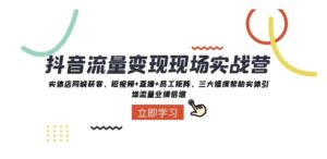 抖音流量变现现场实战营：实体店同城获客，三大维度帮助实体引爆流量业绩倍增-大磊资源网