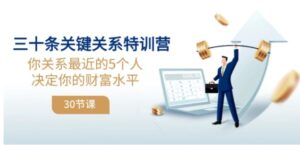 三十条关键关系特训营：你关系最近的5个人决定你的财富水平-大磊资源网