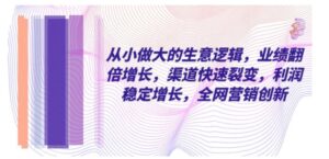 从小做大的生意逻辑，业绩翻倍增长，渠道快速裂变，利润稳定增长-大磊资源网