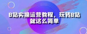 B站实操运营教程，玩转B站就这么简单-大磊资源网