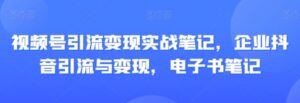 视频号引流变现实战笔记，企业抖音引流与变现，电子书笔记-大磊资源网