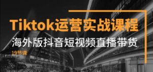 Tiktok运营实战课程，海外版抖音短视频直播带货-大磊资源网