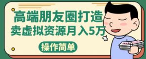 高端朋友圈打造，卖精致素材小众网图虚拟资源月入5万-大磊资源网