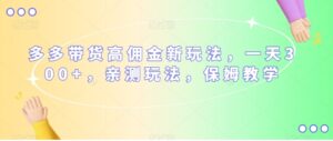 多多带货高佣金新玩法，一天300+，亲测玩法，保姆教学-大磊资源网