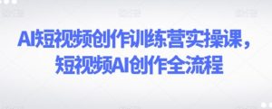 AI短视频创作训练营实操课，短视频AI创作全流程-大磊资源网