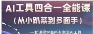 AI工具全能课，一套课程学会所有主流AI工具，从AI领域的小趴菜蜕变成AI技能多面手-大磊资源网