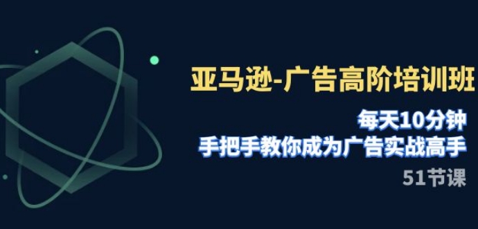 亚马逊-广告高阶培训班，每天10分钟，手把手教你成为广告实战高手-大磊资源网
