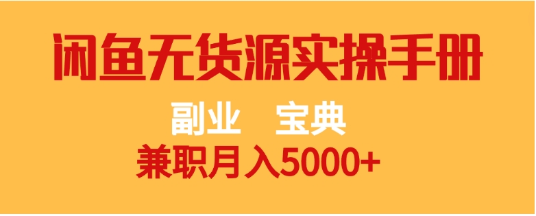 副业宝典 兼职月入5000+ 闲鱼无货源实操手册-大磊资源网