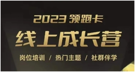 2023领跑卡线上成长营，淘宝运营各岗位培训，直通车、万相台、引力魔方、引流等，帮助突破成长瓶颈-大磊资源网