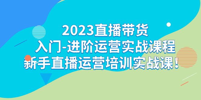 2023直播带货入门-进阶运营实战课程：新手直播运营培训实战课-大磊资源网