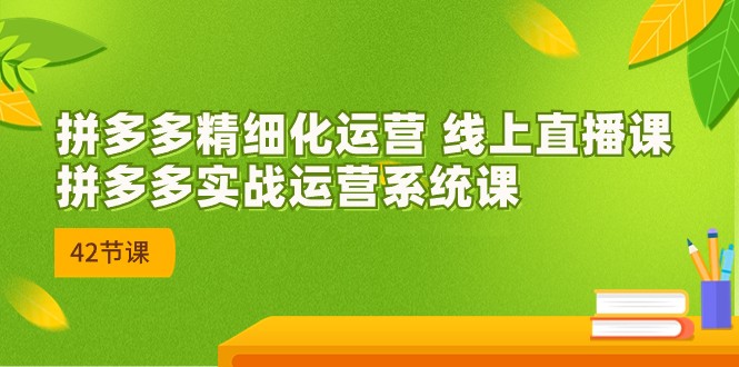2023年8月新课-拼多多精细化运营 线上直播课：拼多多实战运营系统课-42节-大磊资源网