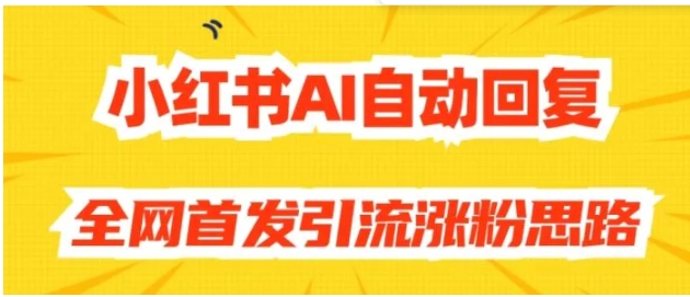 【原创开发】小红书AI自动回复，全网首发引流涨粉思路-大磊资源网