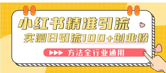 小红书精准引流创业粉，微信每天被动100+好友-大磊资源网