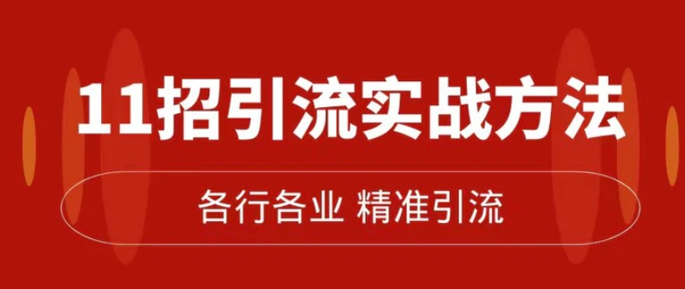 精准引流术：11招引流实战方法，让你私域流量加到爆-大磊资源网